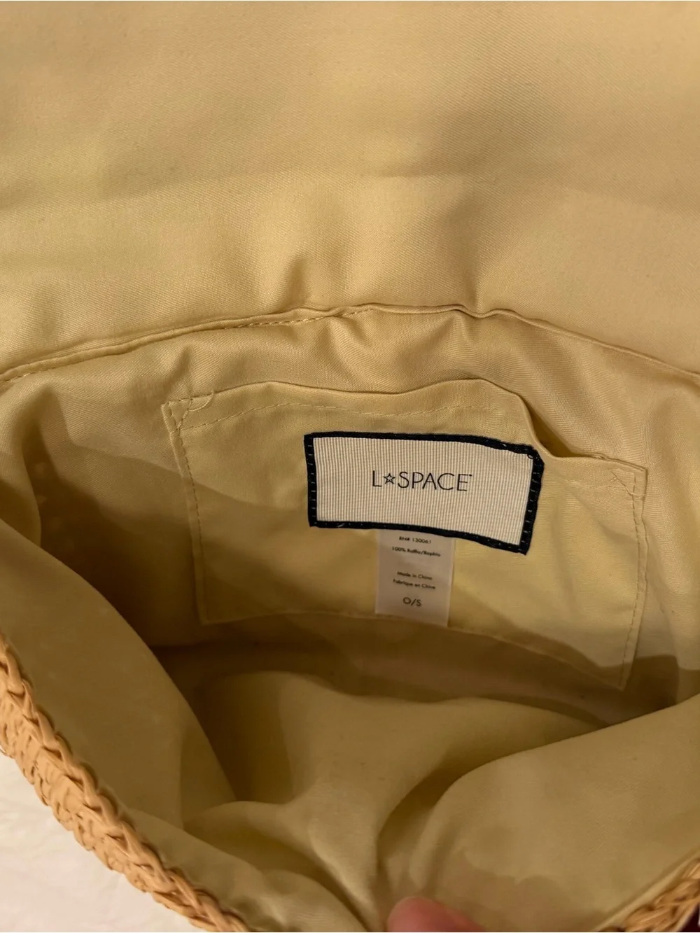 l*space Woven Raffia Tassel Shoulder Bag in Natural Tan